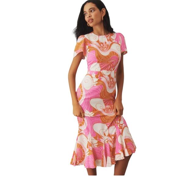 RHODE Lulani Midi Dress Size 2 - Picture 3 of 13